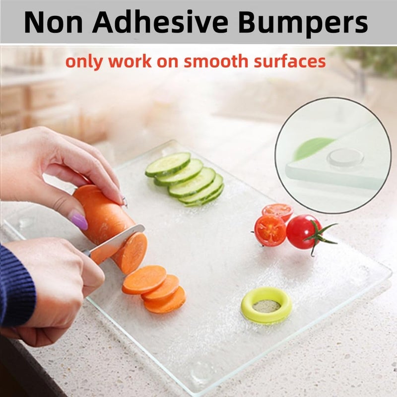 FURNIMATE Glass Table Top Bumpers 20PCS 18mm Non Adhesive Medium Rubber Bumpers Anti Slip Pads Clear for Glass Top - Image 3